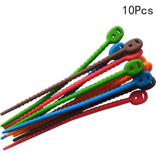 10PCS Food bag sealing clampsale Household practical color silicone Wire Cable Tie high quality Multi-Purpose