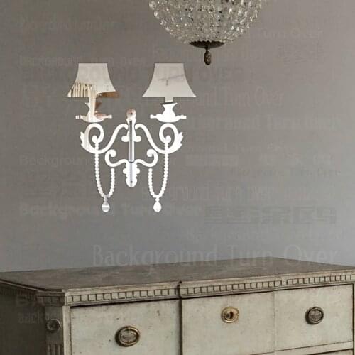 Mirror Stickers Room Decoration Sticker Decor Lamp Crystal String Royal Palace Luxrury Retro Vintage Antique Chandelier R040