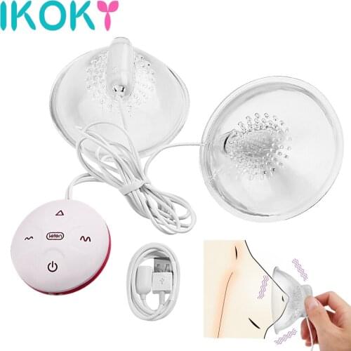 IKOKY Erotic Breast Stimulator Nipple Vibrator Sex Toys for Woman Nipple Sucker 10 Mode Massager Pump Adult Sex Products