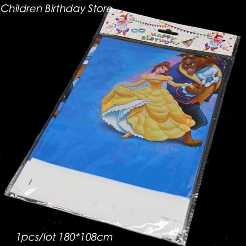 1pcs/lot Beauty and Beast disposable tablecloths Beauty and Beast birthday party decorations Beauty and Beast plastic tablecover
