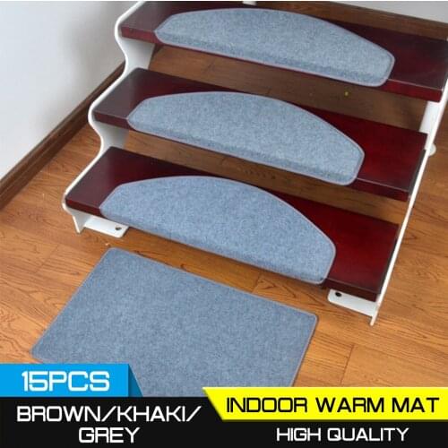 15PCS 55x21 Stair Tread Carpet Mats Self Adhesive Stair Mat Stair Mat Anti-Skid Step Rugs Safety Mute Floor Mats Indoor Warm Pad