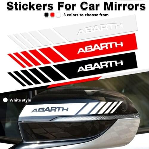 2pcs Car Rearview Mirror Decoration Sticker Stripe Body Decal for Abarth 124 500 Grande Punto Spider 500C 595C 695C Evo 595 685
