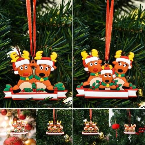 2021Family Christmas Best Wishes Party Decoration Gift Santa Claus Reindeer Personalised 2020 Family Xmas Tree Ornament Navidad