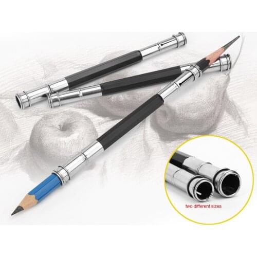 4pcs/lot Adjustable Dual Head Extender Holder Holder Student Supply Creative School Sketch Art Cute w51 Pencil