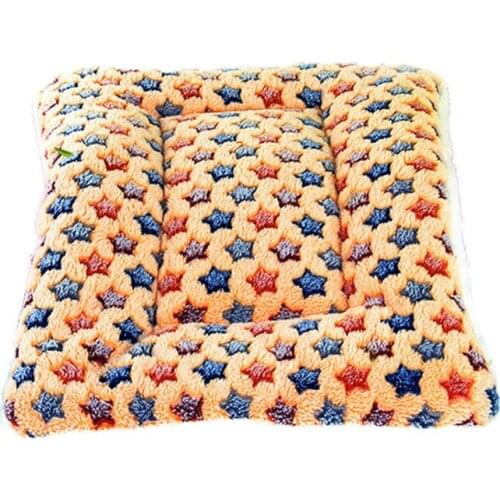 70*55cm Winter Lovely Pet Cushion dog Mat Warm Star Print Puppy Fleece Mattress small dogs Blanket Bed Cat Pad ZM727