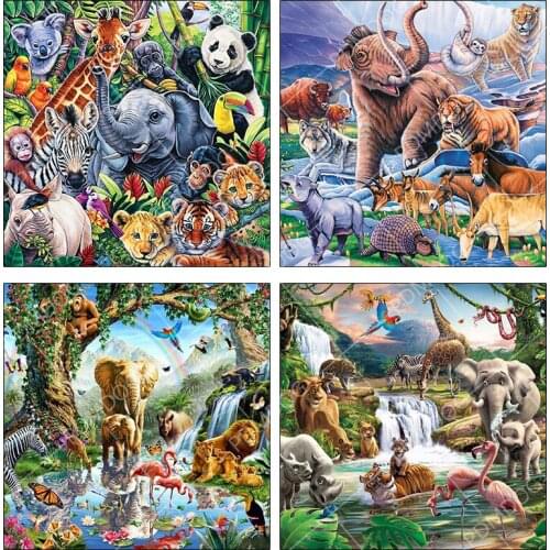 5D DIY Diamond Painting Animals Elephant Cross Stitch Kit Full Square Drill Embroidery Art Picture of Rhinestones Home Decor
