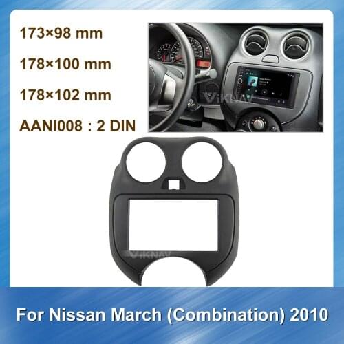 Car Radio Fascia for Nissan March Combination 2010 DVD frame Dash Mount Kit Adapter Trim Facial Panel Frame Dashboard 2 Din