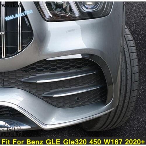 Auto Styling Front + Rear Fog Lights Lamp Eyelid Eyebrow Strip Cover Trim Fit For Mercedes-Benz GLE Gle320 450 W167 2020 2021