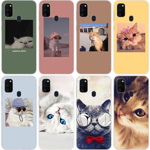 Animal cute cat kitten Case for Samsung Galaxy M11 M10S M01 M21 M31S M51 A01 J2 Core A21 A42 A6 A8 Plus J6 Plus A7 2018 Cover