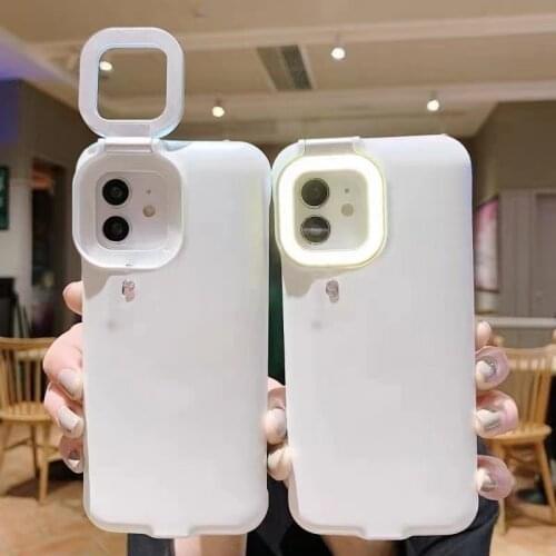 For iPhone 12 Pro Phone Case led Fill Light Selfie Beauty Ring Flash Stable Case For apple iPhone 12 cover