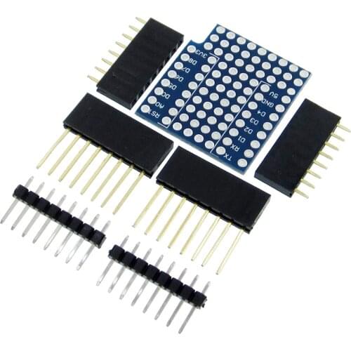 D19) ProtoBoard Shield for WeMos D1 mini double sided perf board Compatible