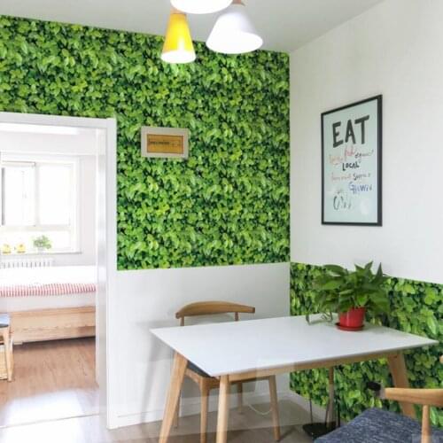 Diy 3d Green Grassland Wall Paper Living Room Decor Self Adhesive Wallpaper Fresh Grass Leaves Waterproof Pvc Wallpapers Ez053