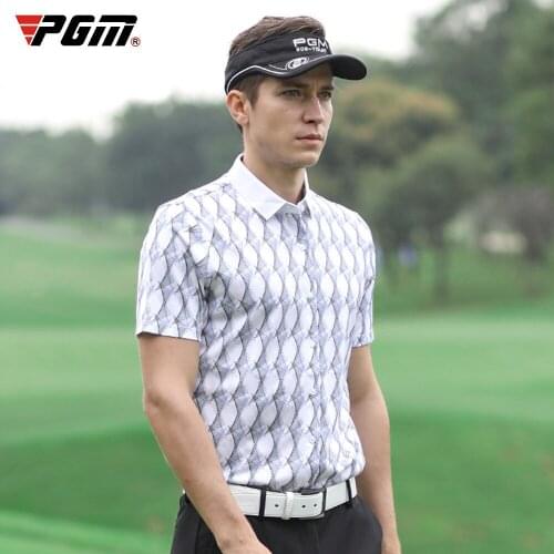 2020 PGM New golf apparel Mens short-sleeved t-shirt Casual Cotton Printed mens golf clothing breathable Quick Dry tops
