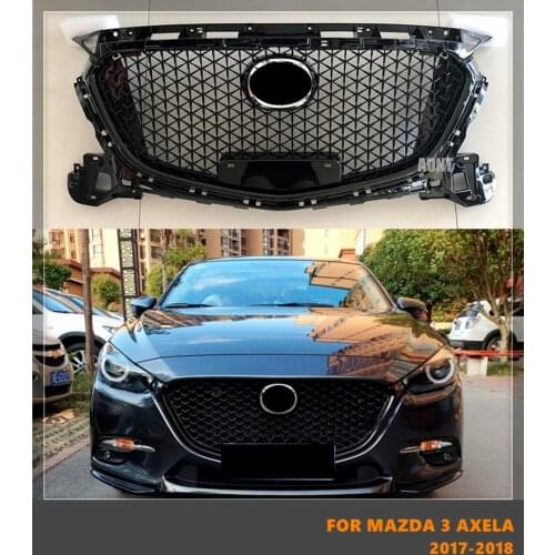 Good Quality ABS Front Middle Grille Racing Grill Front Bumper Grill Fit For Mazda 3 Alela 2017-2018