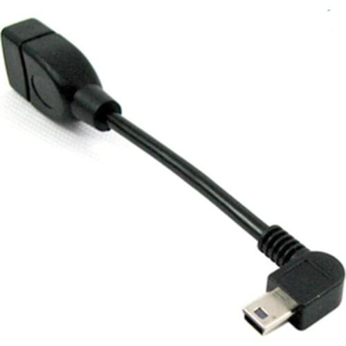 USB 2.0 Female to USB mini 5pin OTG Cable 5Pin male Right angled 90 degree Cable