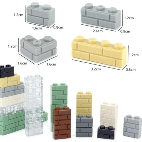 DIY Building Blocks Wall Figures Bricks Thick 1x2 1x3 1x4 L Dots MOC City Construction Toys Size Compatible With 98283 15533