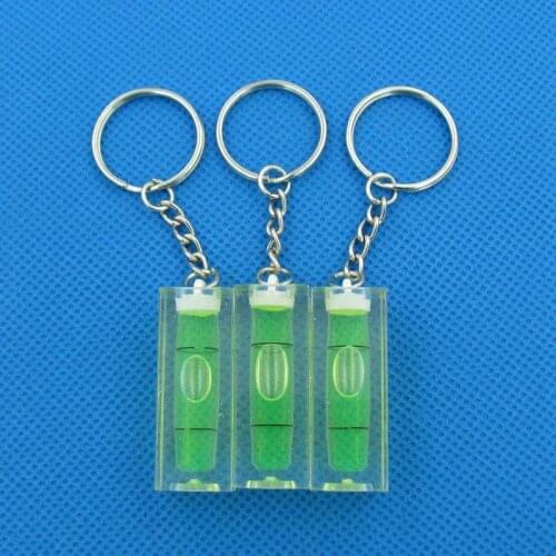 Haccury Size 40*15*15mm Keychain Level Square Level with Sub-chains Green Color for Photo Frame Wall hanging TV