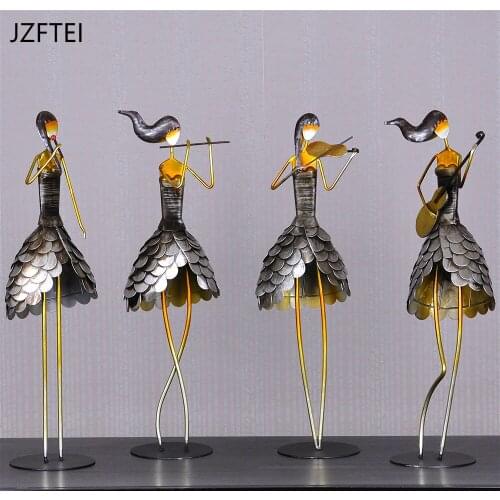 Metall Weibliche Band Figur Statue Indoor Skulptur Metall Spielzeug Figurine Anzeige Handwerk Sammlung Statue Halloween Ostern