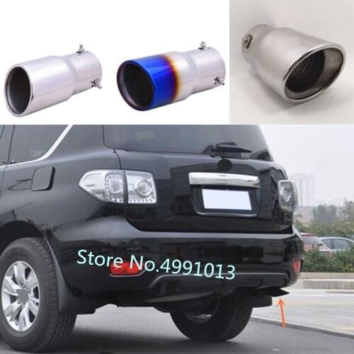 Car body styling cover muffler pipe outlet dedicate exhaust tip tail 1pcs For Nissan Patrol 2011 2012 2013 2014 2015 2016