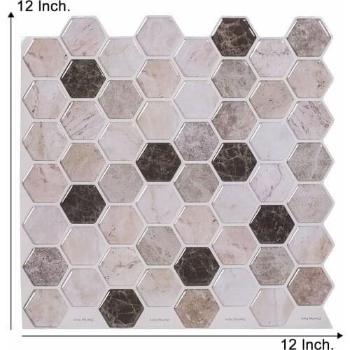 EasyTiles Peel And Stick 3D Wall Tiles, Bathroom And Kitchen Waterproof Backsplash, Pantry Baffle, Home Decoration（305x305mm)