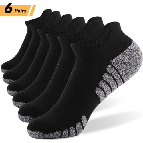 6 Pairs Sports Ankle Socks Thick Knit Autumn Winter Socks Fitness Breathable Quick Dry Socks Warm Socks For Running Cycling