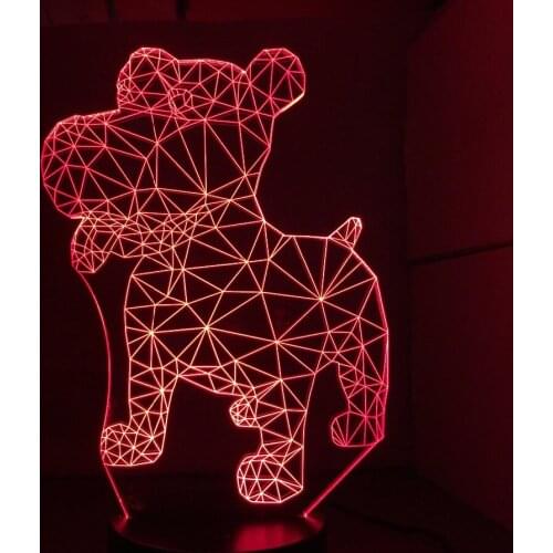 New Dog 3D LED Night Lamp Table Lamp USB 7 Colors 3D Illusion Lights for Living Room Decorative Lamp Home Decor Drop Shipping