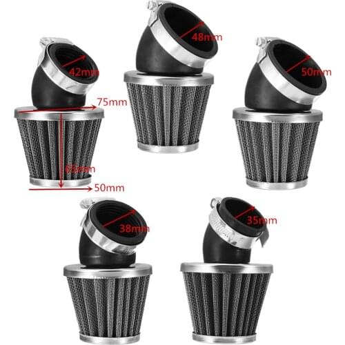 New Motorcycle Air Filter 35mm 38mm 42mm 48mm 50mm Universal Fit For 50cc 110cc 125cc 140cc Motorcycle ATV Scooter Pit Dirt Bike