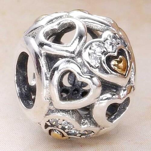 Original Openwork Heart Of Romance Beads Fit 925 Sterling Silver Bead Charm Women Bracelet Bangle Diy Jewelry