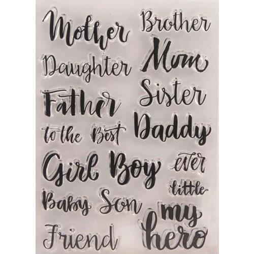 Clear Stamp Scrapbook DIY Photo Cards Title of Family Members Rubber Stamp Transparent Stamp Handmade Card Stamp