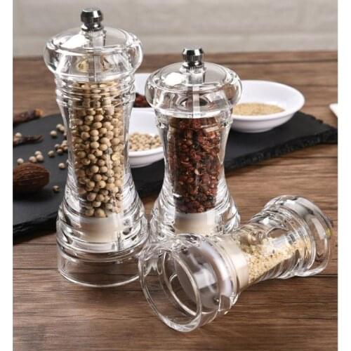 Transparent Manual Pepper Grinder Salt Pepper Seasoning Mill Kitchen Accessories