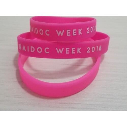 Advertising LOGO Printed Bracelet Promotional Custom Pink Silicone Wristbands Gift Cheap Festival Wristband
