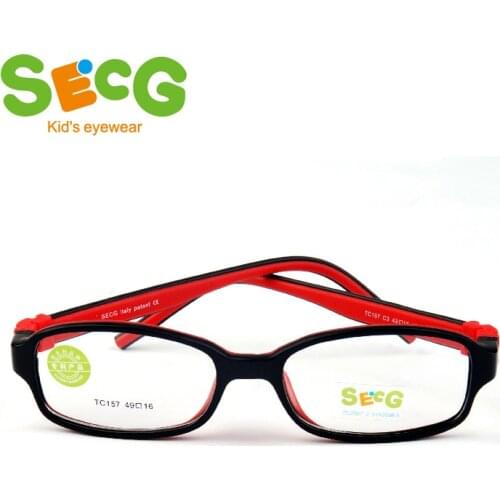 SECG TR90 Ultralight Soft Flexible Safety Kids Children Frame Lunettes De Vue Enfan Myopia Frame Boys Girls Unisex Rubber Band