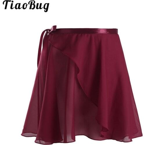 TiaoBug Chiffon Ballet Tutu Wrap Skirt Dancewear Adult Girls Ballerina Professional Skirts Gymnastic Dance Practice Costume Soft