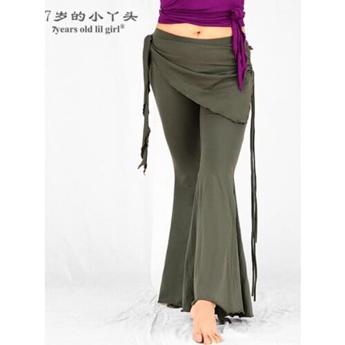 7years Old Lil Girl 2021 Tribal Fusion Belly Dance Pants Lycra Cotton Flare With Skirt BMM01 03