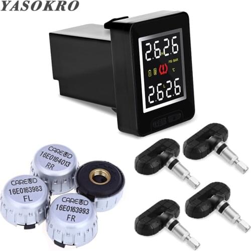 YASOKRO Car TPMS Tire Pressure Monitor System Wireless TPMS Sensor Monitorring With 4 External Internal Sensor