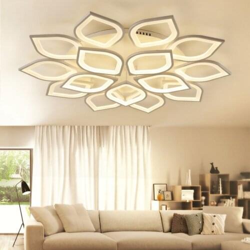 Modern Led Chandeliers for Living Room Bedroom Dining Room White Acrylic Iron Body Interior Home Chandelier Lamp Fixtures