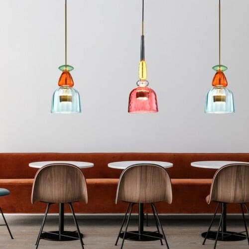 Modern Decor LED Glass Pendant Lights Nordic Living Room Lighting Designer Pendant Lamp Kitchen Hanging Lamp Retro Light Fixture