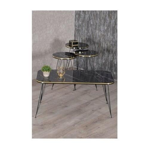 Modern Zigon coffee table And Medium coffee table Set Kr Black Wire Foot Double Gold Bendir coffee tables table basse furniture living room table