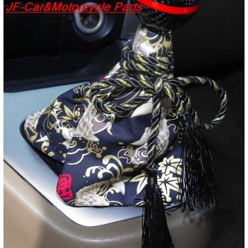 Canvas Katana Pattern Style Car Shift Lever Knob Dust Cover Universal Auto Racing Shift Knob Collars Samurai Sword Style