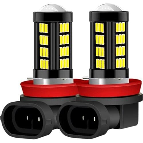 2Pcs NEW H8 H11 Led HB4 9006 H9 Anti Fog Lights 66 LED 1200LM 6000K White Car Driving Running Lamp Auto Leds Bulb 12V