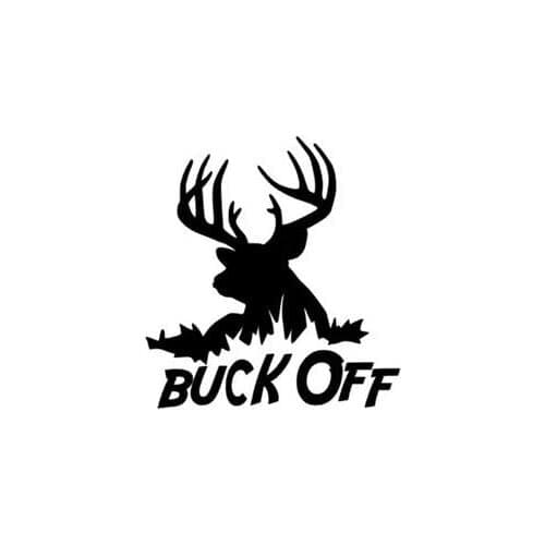 PLU Buck Off Hunting Decal Vinyl Sticker|Cars Trucks Vans Walls Laptop| Black |5.5 x 5 in|PLU784
