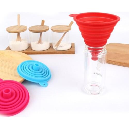 Funnel Kitchen Accessories Silicone Telescopic Funnel mini Foldable Liquid Dispenser Kitchen Gadgets Tools Silicon Hopper
