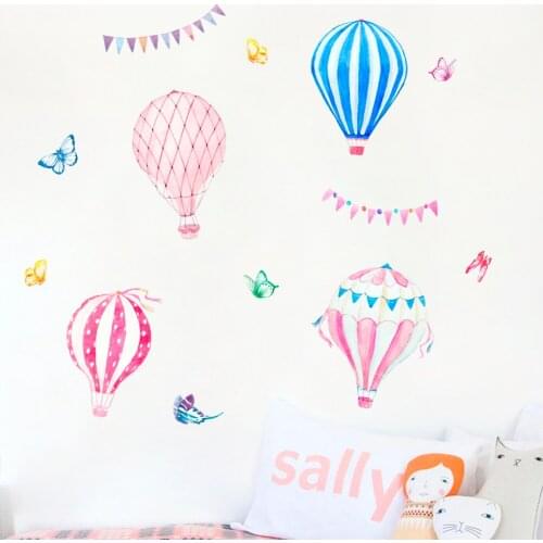 Balloons Flag rainbow butterfly wall stickers For kids rooms decals children bedroom kindergarten Decoration wall sticker Decals