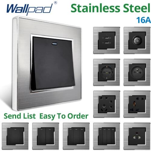 Motion Sensor Switch Stainless Steel Panel With Silver Border Wallpad Wall Switch AC220V