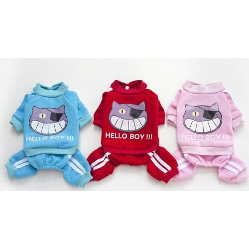 Winter Pet Vest Warm Pets Clothing T-Shirt Puppy Chihuahua French Bulldog Hooded Coat Shirts Cute Printed Cotton Dog Clothes