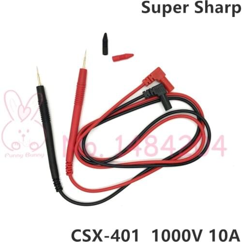 1 Pair Ultra Fine Testing Leads 1000V 10A For Multimeter Test Lead Cable Probe Super Sharp Needle Tip & 4mm Banana Plug