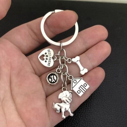 1pc Dog Bone Dog Paw Alloy Key Chain For Women Girl Bag Keychain Charm Pendant Jewelry Accessories Gift For Dog Lover