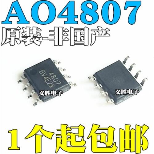10pcs/lot New original AO4807 4807 SMD SOP8 MOS field effect tube dual P channel 6A 30V