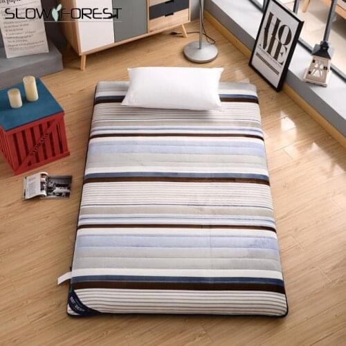 Slow Tree Flannel Mattress Thicken10cm Foldable Queen Bed Mat Home Tatami Bedroom Furniture Single/Double Mattress Floor Mat