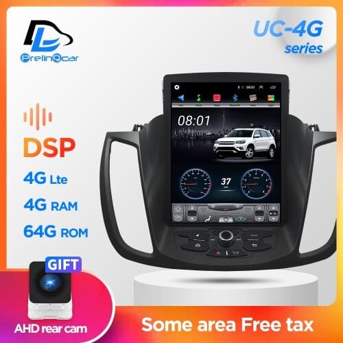 Car Radio Multimedia Navigatio Video Player For Ford Kuga 2012-2019 Tesla style Vertical Screen Stereo No 2 din Android 9.1